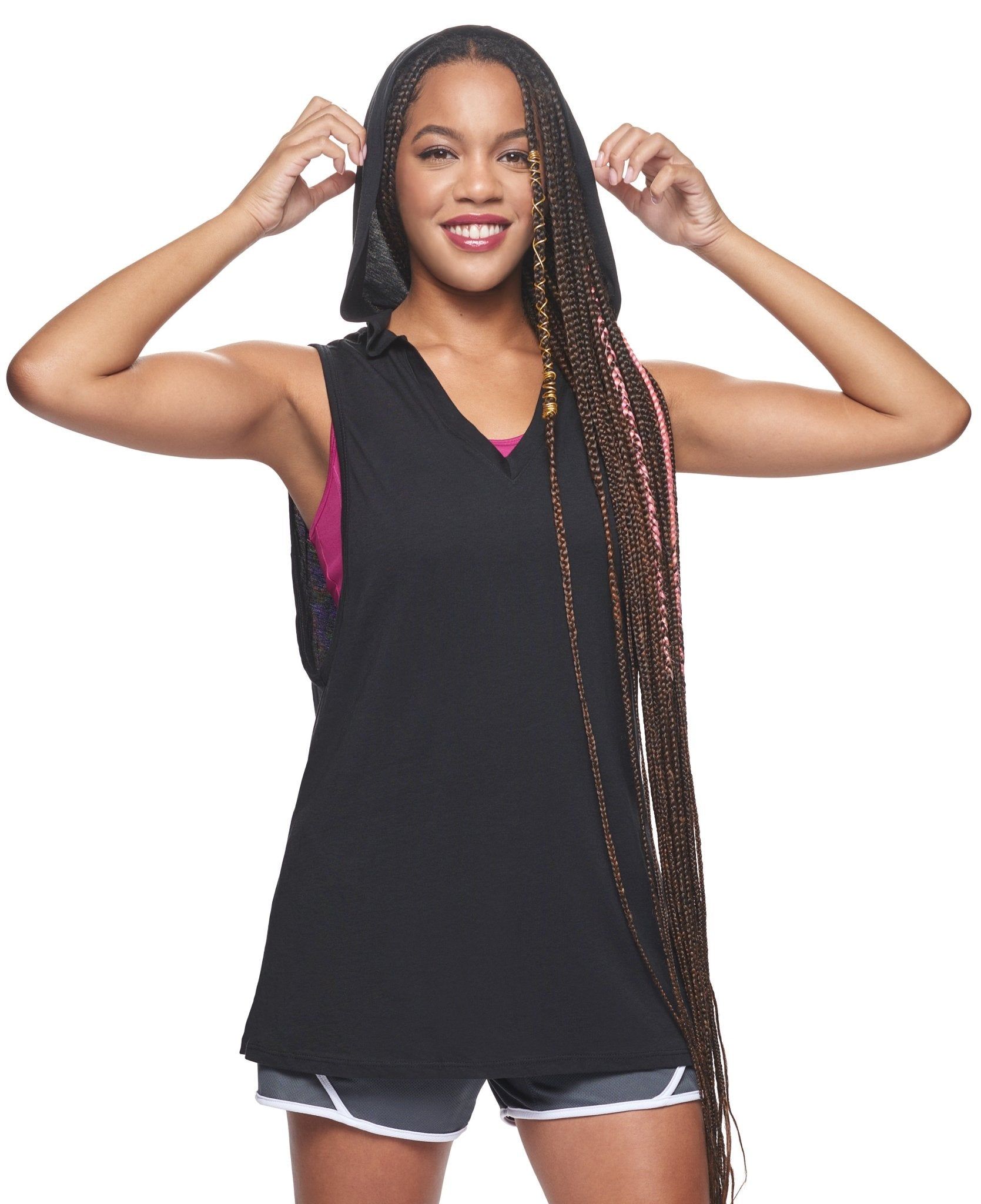 MoCA Plant Based Sleeveless Tunic Hoodie - Plus sold by Dress Barn