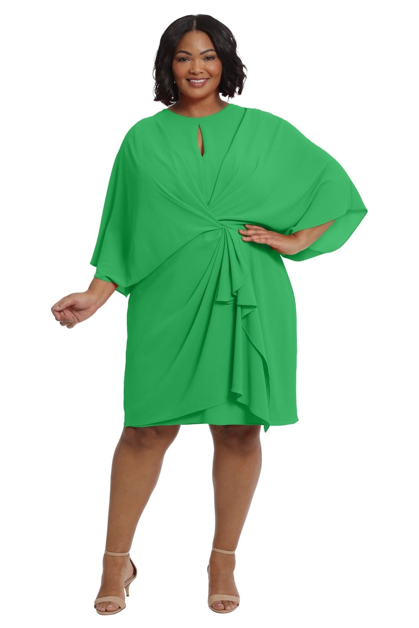 Draped Dress With Keyhole And Front Appendage - Plus sold by Dress Barn product image thumbnail 3