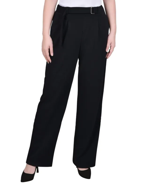 Belted Scuba Crepe Pants - Petite made by Dress Barn