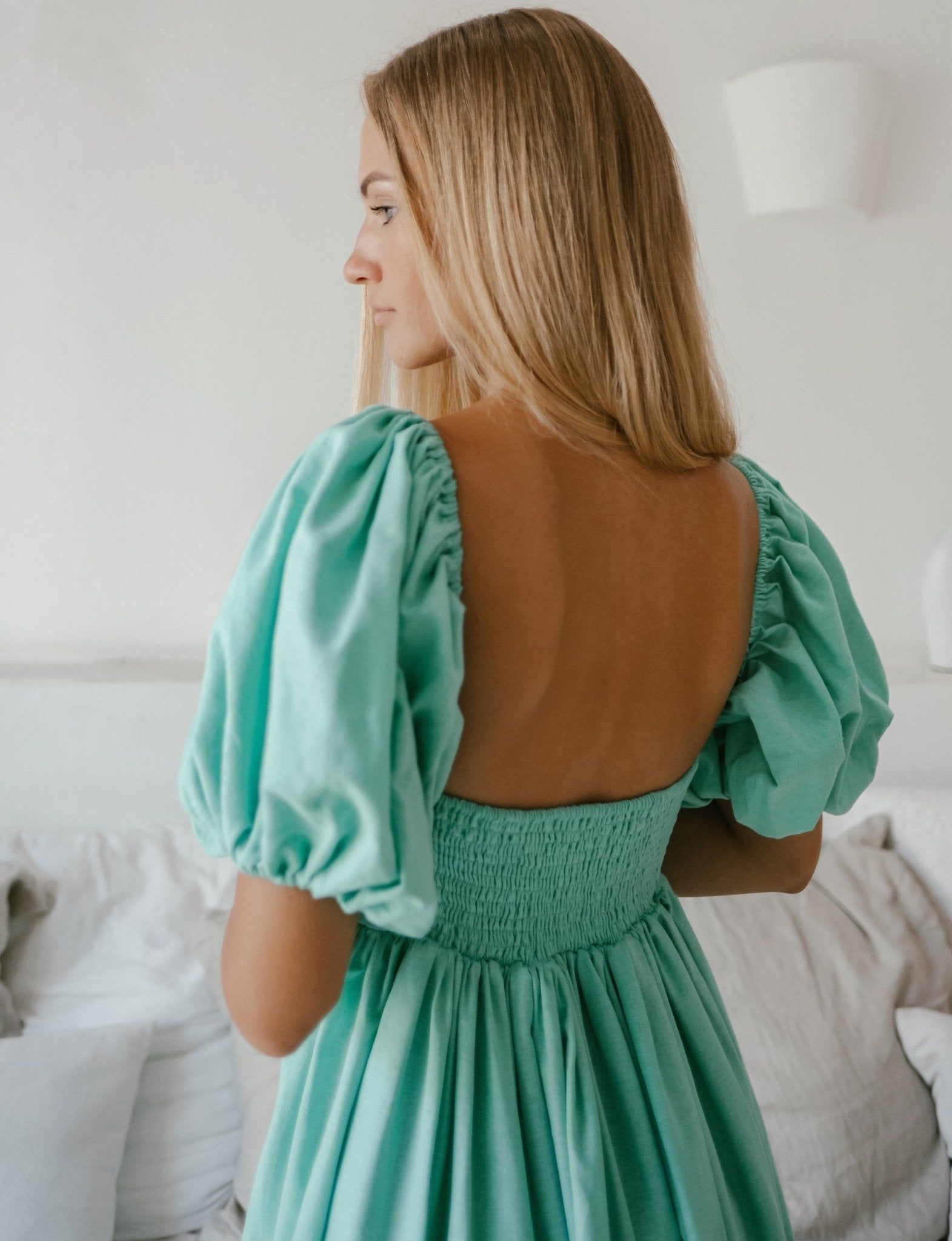 Dreamy Tosca Shirred Back Linen Midi Dress sold by Dress Barn product image thumbnail 2