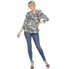 Pleated Long Sleeve Floral Print Blouse sold by Dress Barn