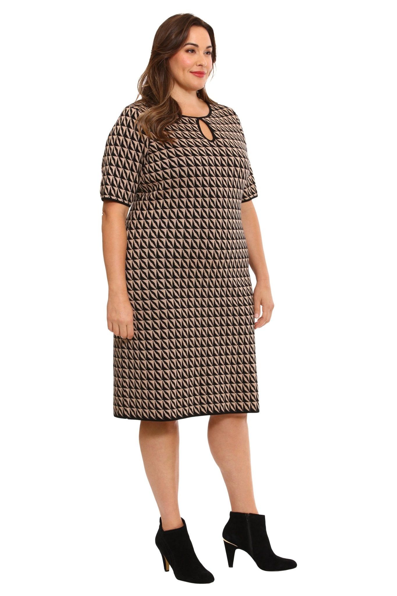 Short Sleeve Keyhole Midi Dress - Plus sold by Dress Barn product image thumbnail 2