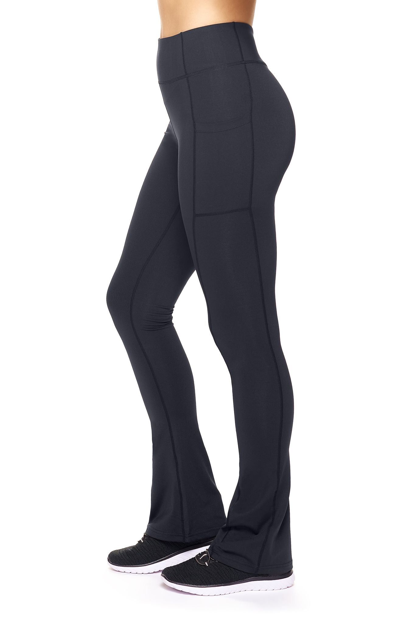 Airstretch High-Waist Flare Leggings with Cell Phone Pockets - Plus sold by Dress Barn