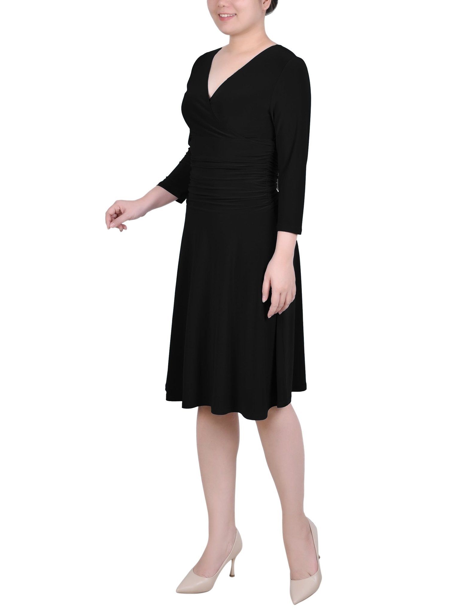 3/4 Length Sleeve Rouched-Waist Dress - Petite sold by Dress Barn product image thumbnail 2