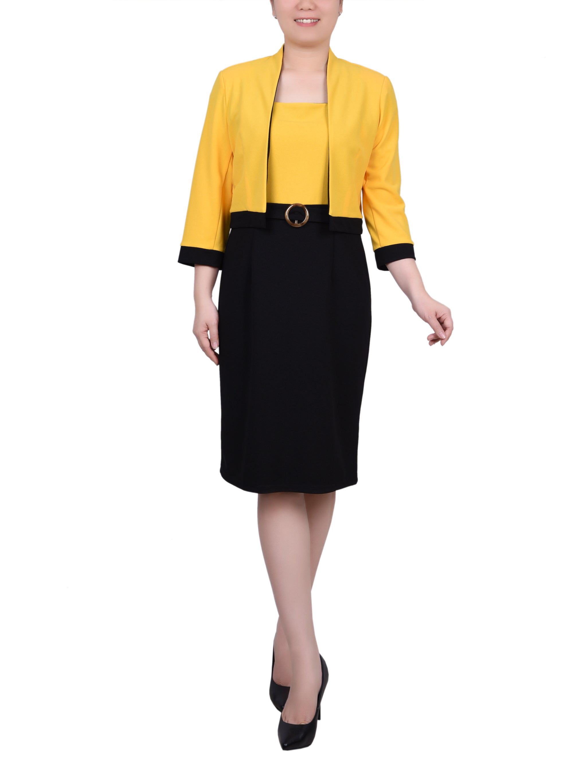 NY Collection 3/4 Sleeve 2 Piece Colorblocked Dress Set sold by Dress Barn