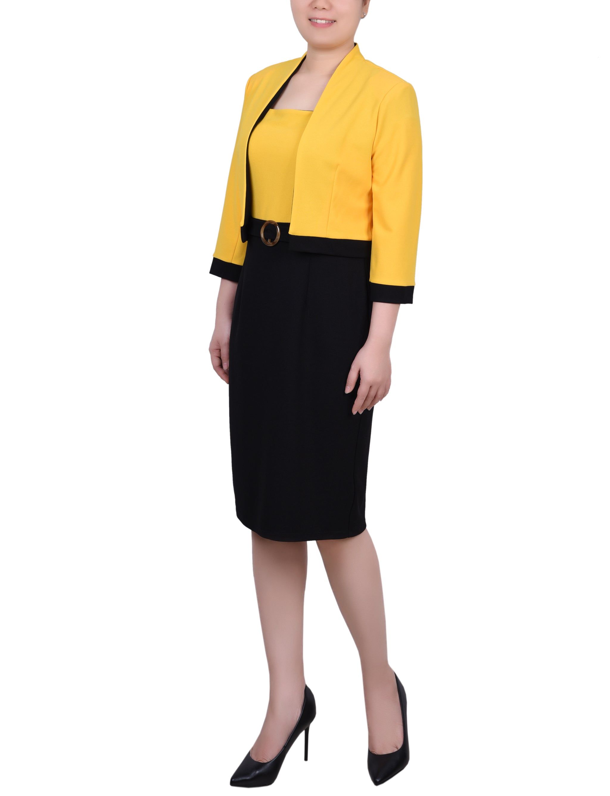 NY Collection 3/4 Sleeve 2 Piece Colorblocked Dress Set sold by Dress Barn product image thumbnail 2