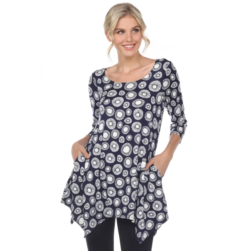 Printed Geometric Circle Tunic Top sold by Dress Barn