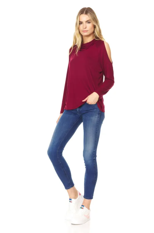 Long Sleeves Casual Knit Top with Hood and Cut out shoulders sold by Dress Barn