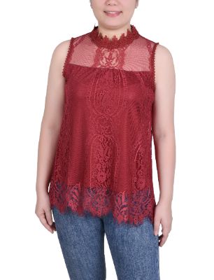NY Collection Sleeveless Mock Neck Lace Top sold by Dress Barn