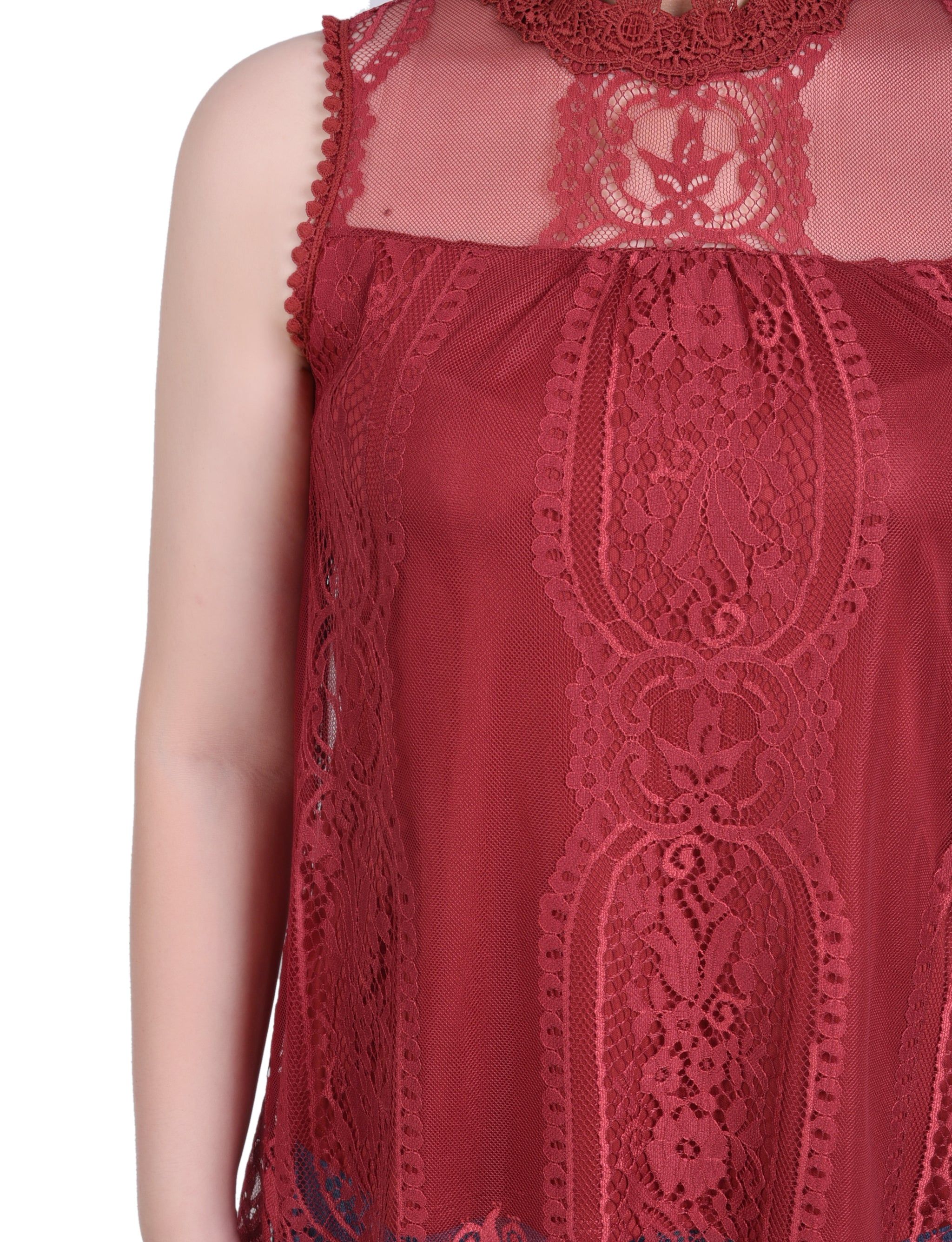 NY Collection Sleeveless Mock Neck Lace Top sold by Dress Barn product image thumbnail 3