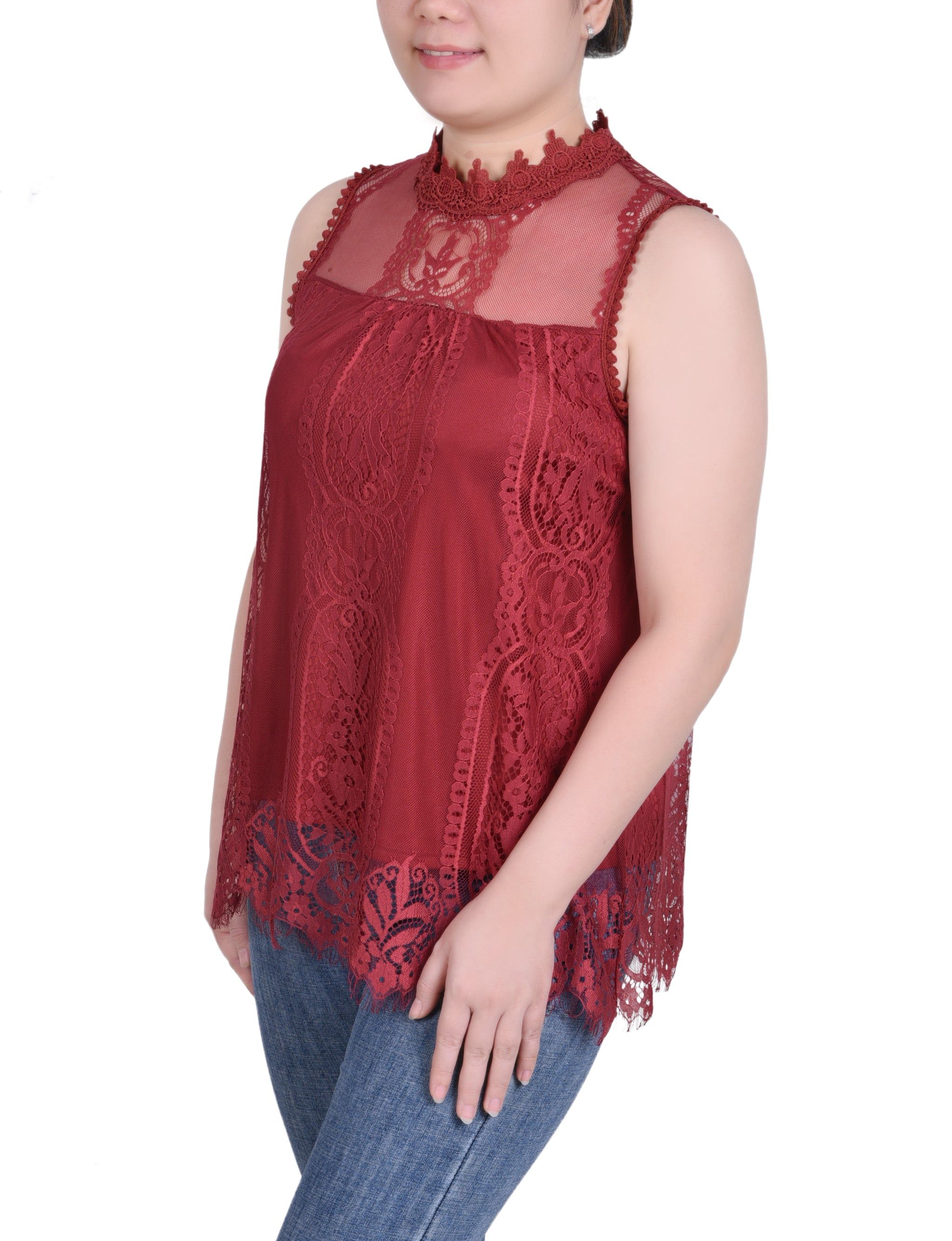 NY Collection Sleeveless Mock Neck Lace Top sold by Dress Barn product image thumbnail 2