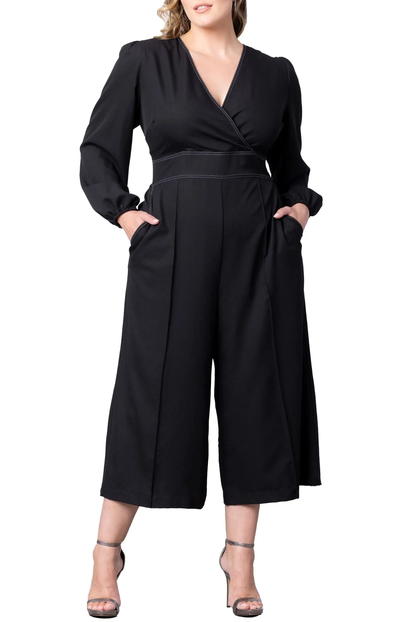 Tessa Cropped Wide-Leg Jumpsuit - Plus sold by Dress Barn product image thumbnail 2