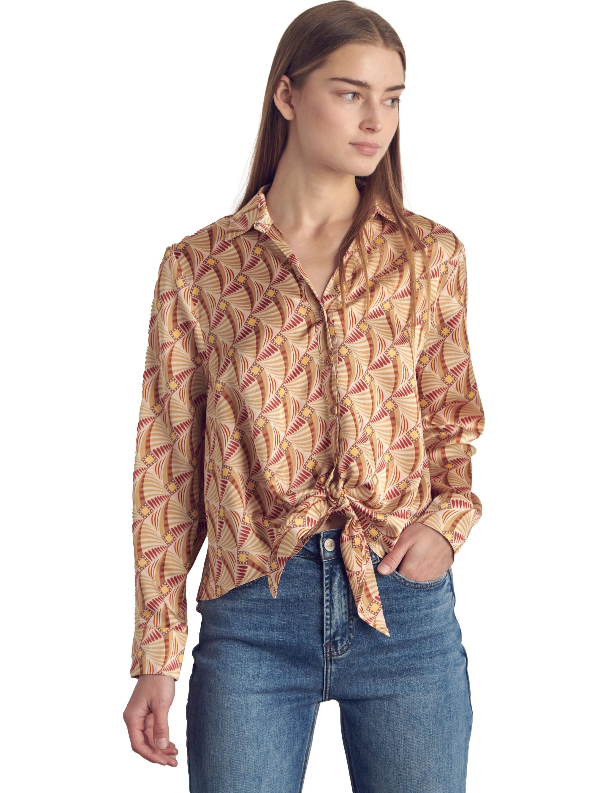 Collared button front satin long sleeve sold by Dress Barn product image thumbnail 5