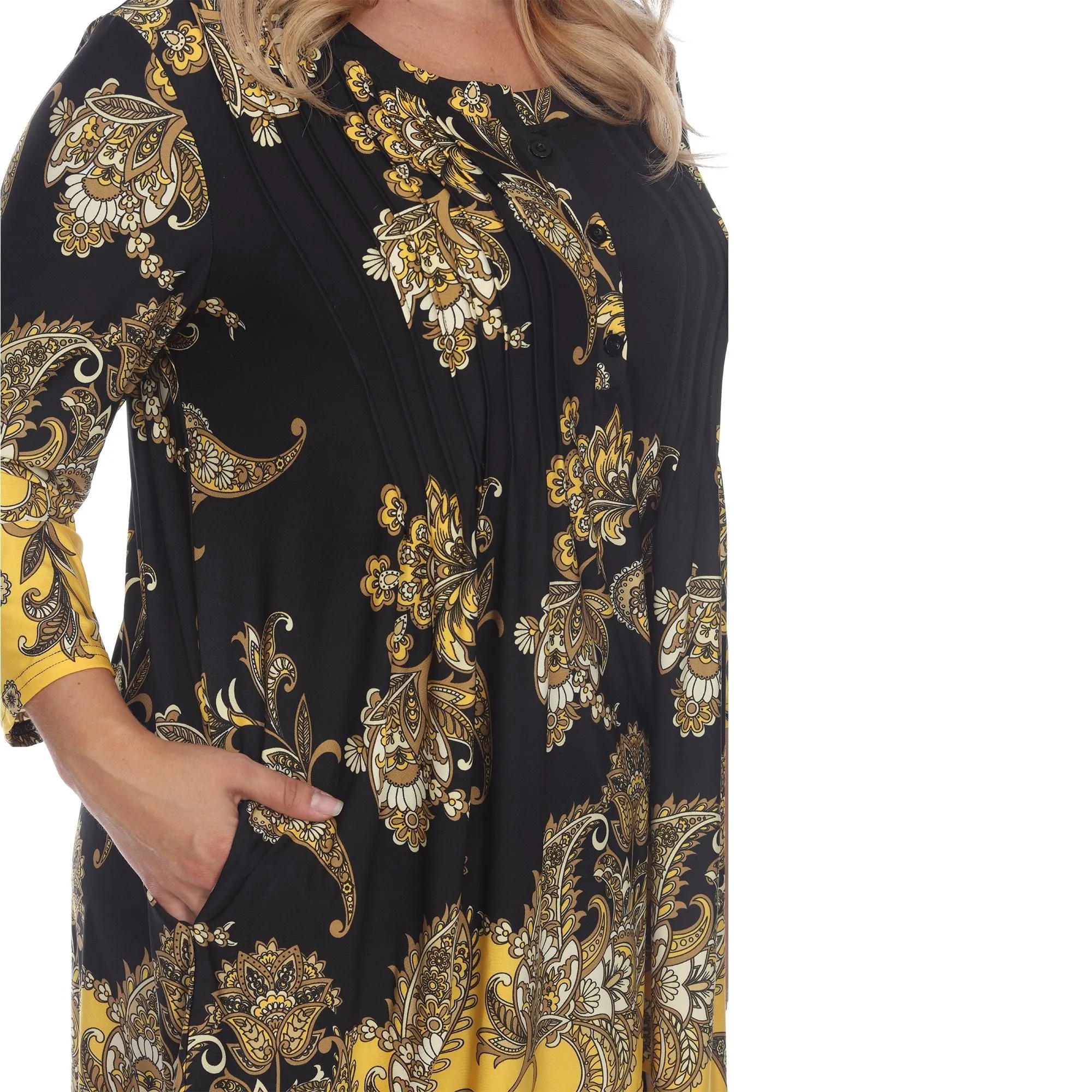 Floral Chain Printed Tunic Top with Pockets - Plus sold by Dress Barn product image thumbnail 5