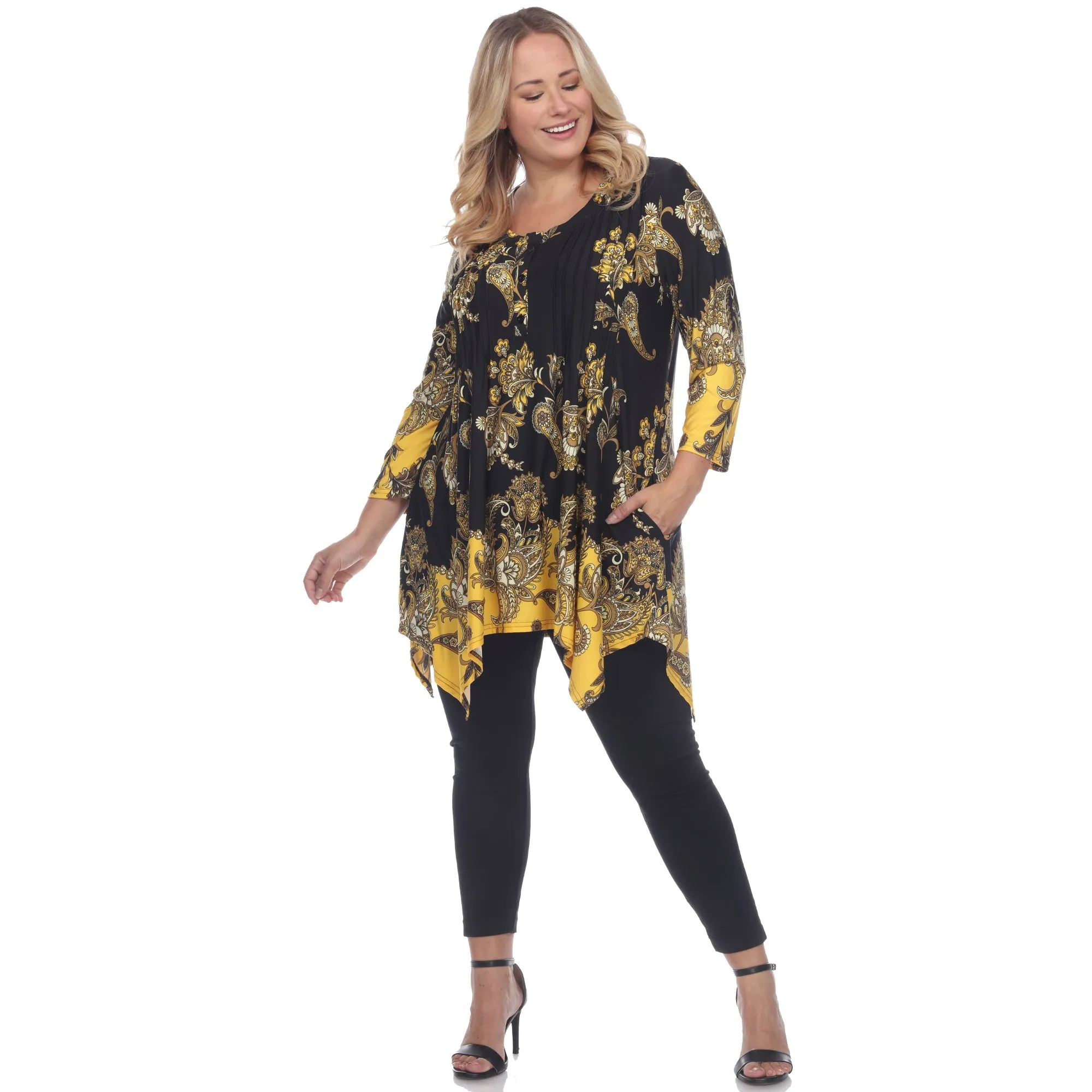Floral Chain Printed Tunic Top with Pockets - Plus sold by Dress Barn product image thumbnail 2
