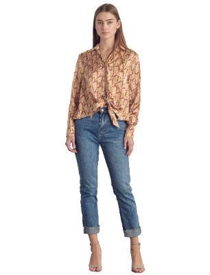 Collared button front satin long sleeve sold by Dress Barn