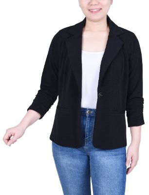 NY Collection 3/4 Sleeve Knit Ottoman Jacket - Petite sold by Dress Barn