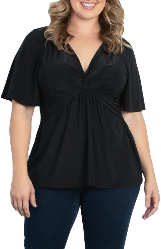 Abby Twist Front Top - Plus sold by Dress Barn