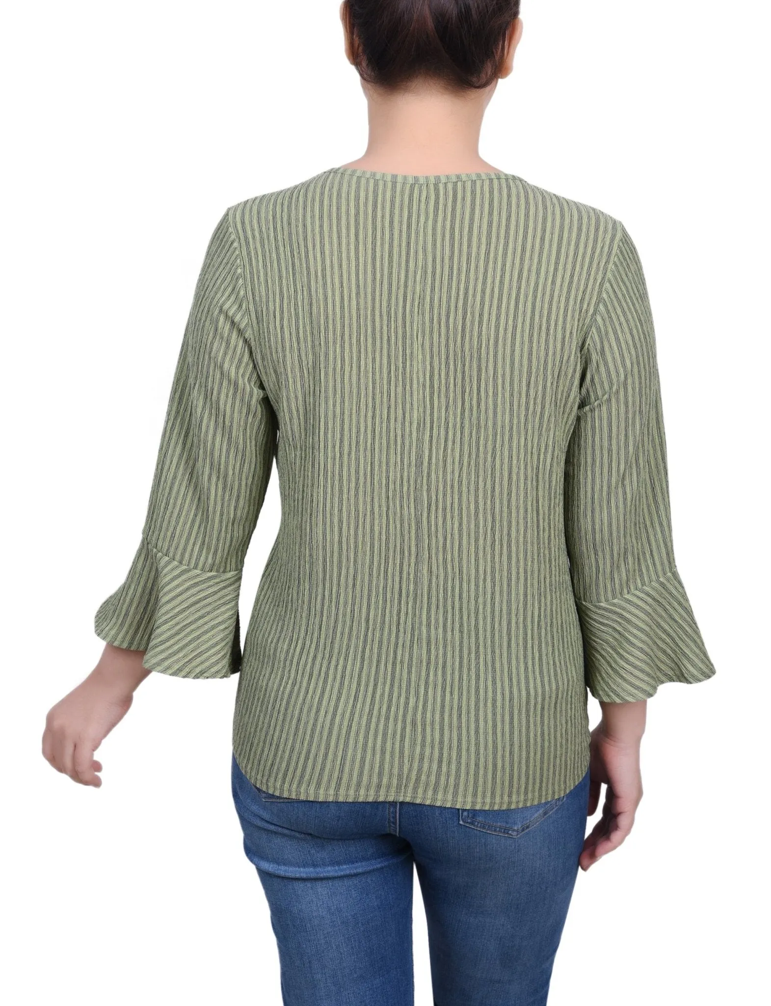3/4 Length Bell Sleeve Textured Knit Top - Petite sold by Dress Barn product image thumbnail 4