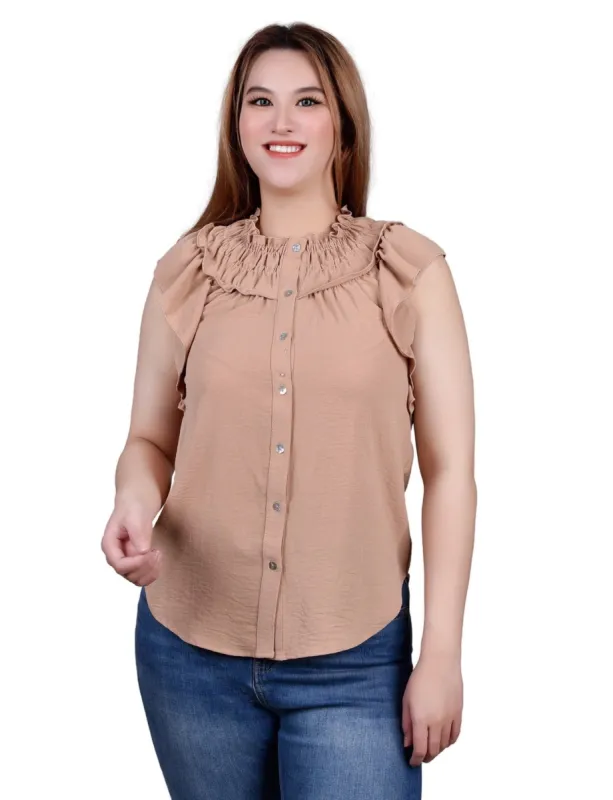 Short flutter Sleeve Blouse sold by Dress Barn