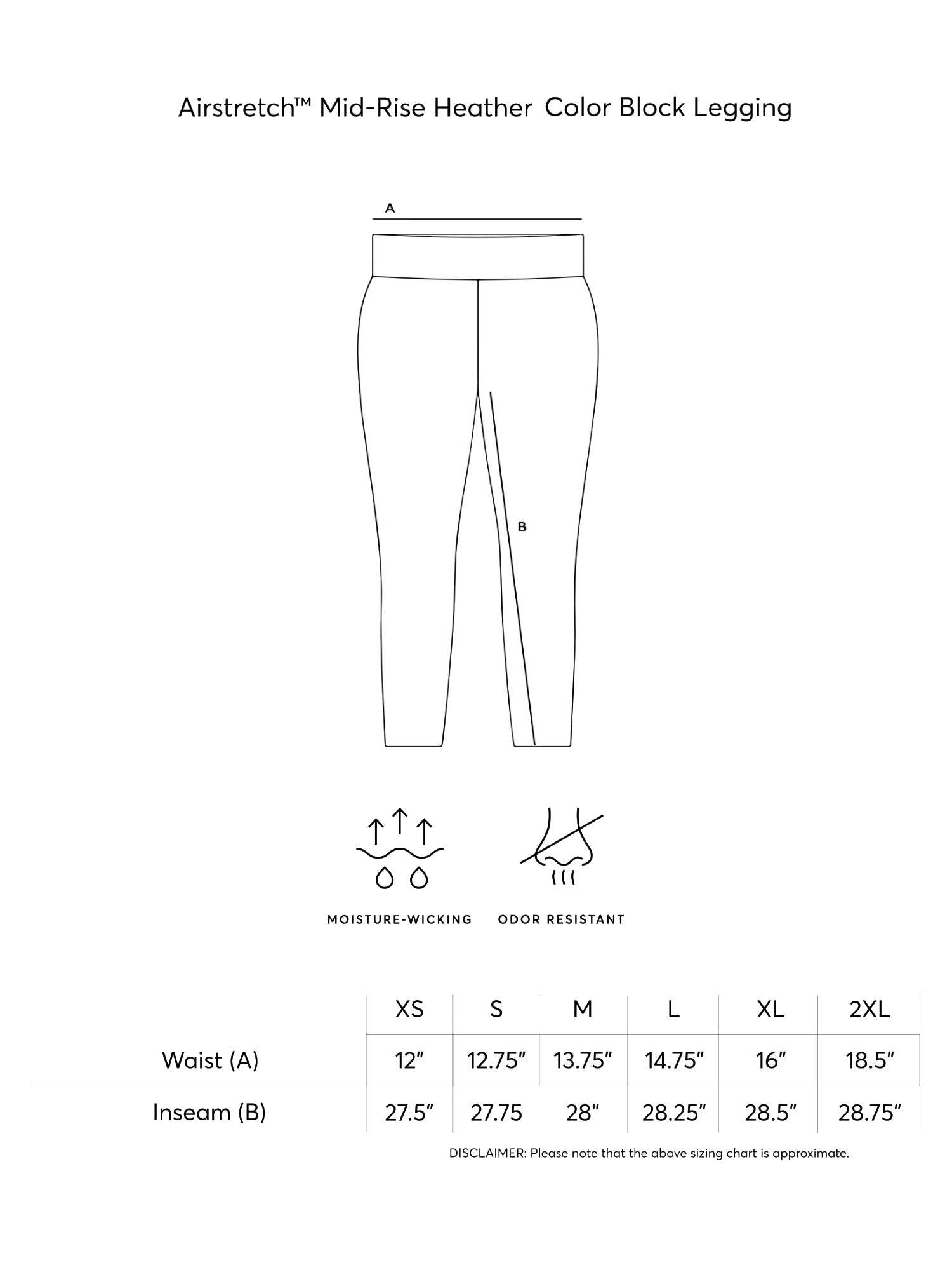 Airstretch Mid-Rise Heather Colorblock Leggings with Pocket - Plus sold by Dress Barn product image thumbnail 4