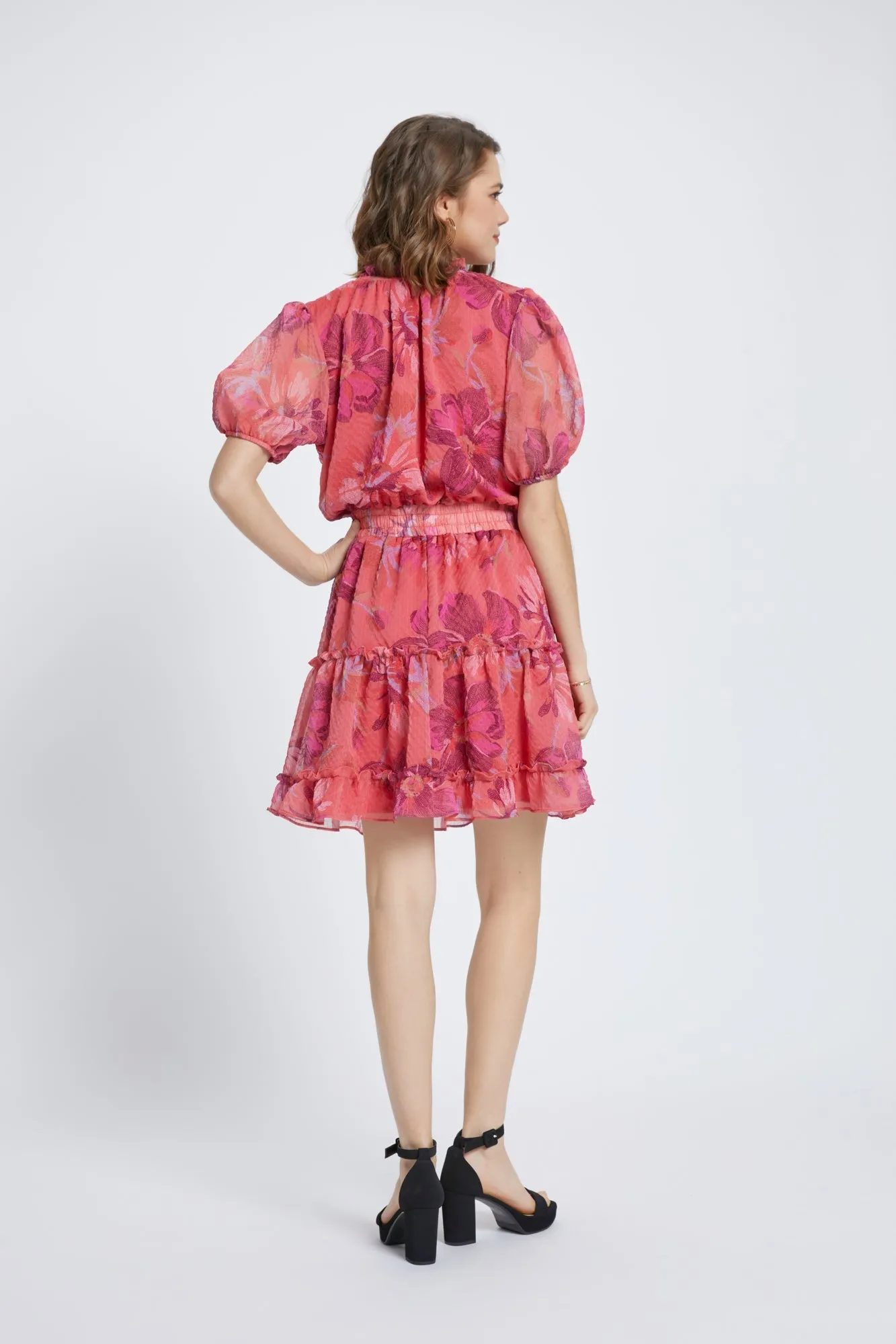 Floral Big floral print dress with layered hem sold by Dress Barn product image thumbnail 3