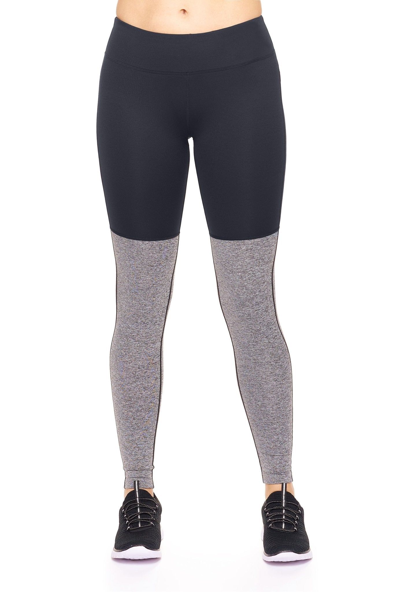 Airstretch Mid-Rise Heather Colorblock Leggings with Pocket - Plus sold by Dress Barn product image thumbnail 2