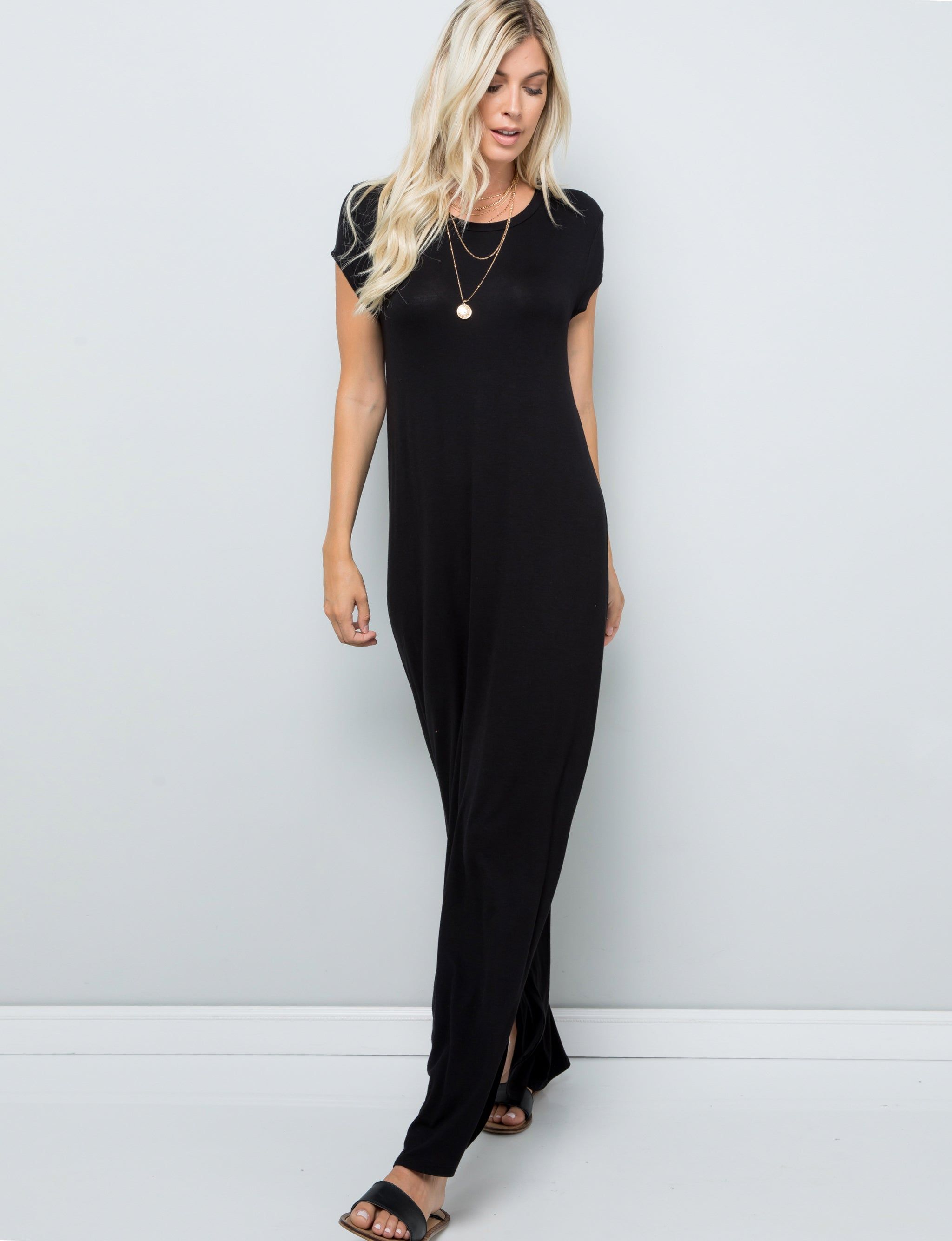 Soft Sleeve Maxi Dress With Side Slit sold by Dress Barn product image thumbnail 2