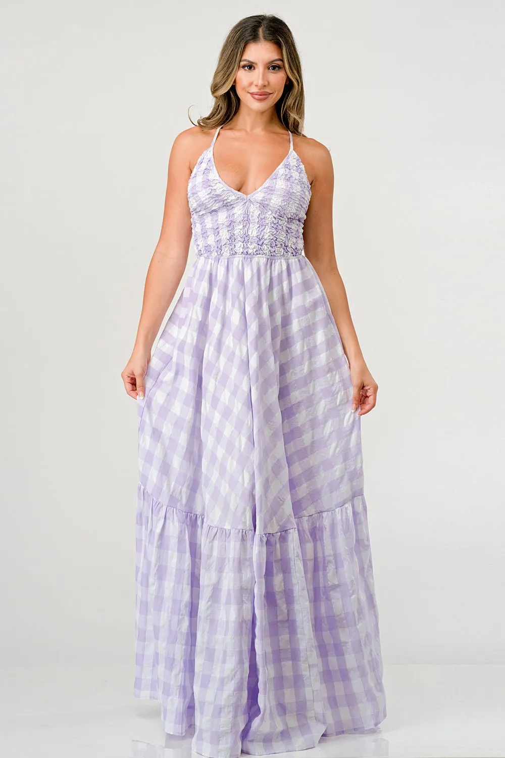 Gingham Mia Maxi Dress sold by Dress Barn