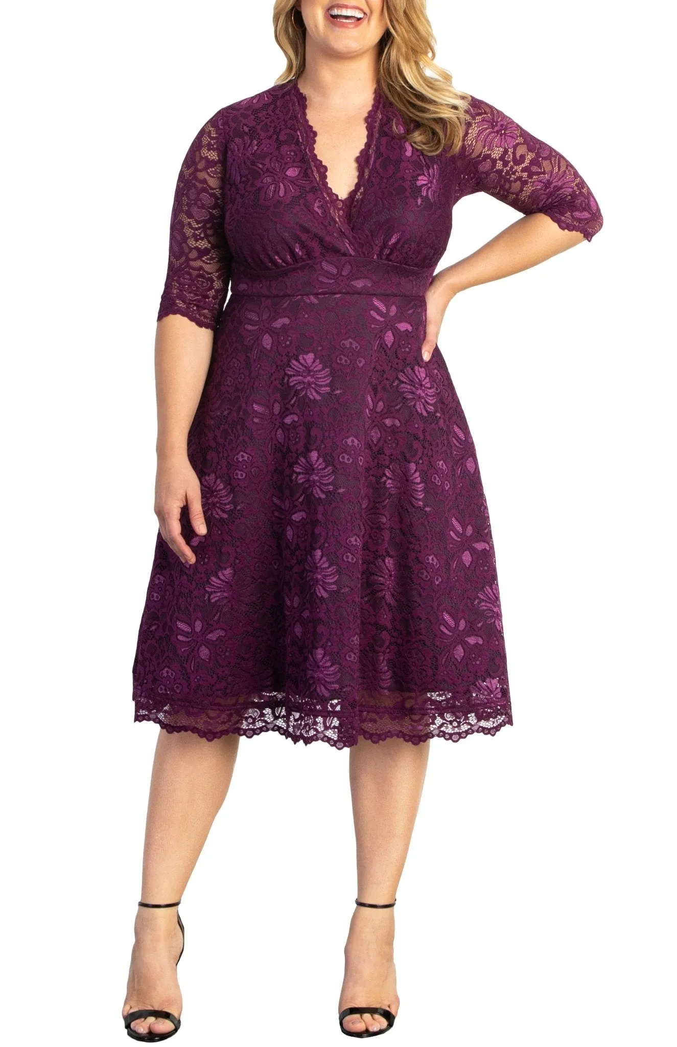Mademoiselle Lace Cocktail Dress - Plus sold by Dress Barn product image thumbnail 2