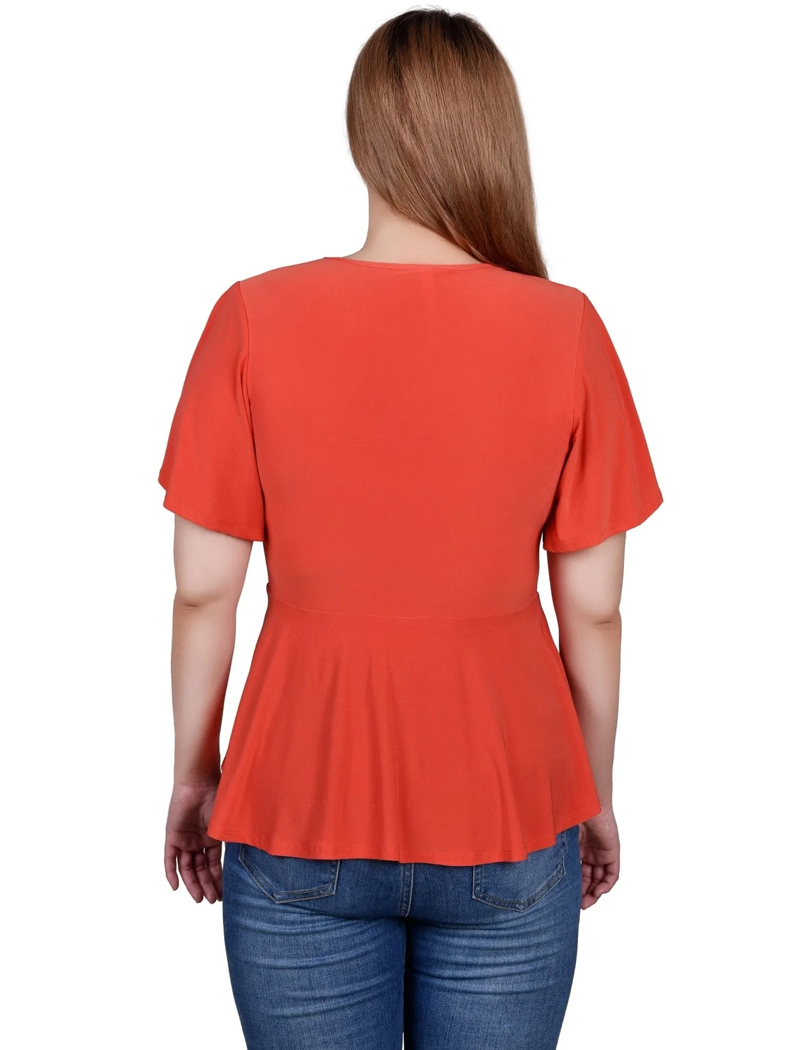 Flutter Sleeve Flower-Detail Top - Petite sold by Dress Barn product image thumbnail 4