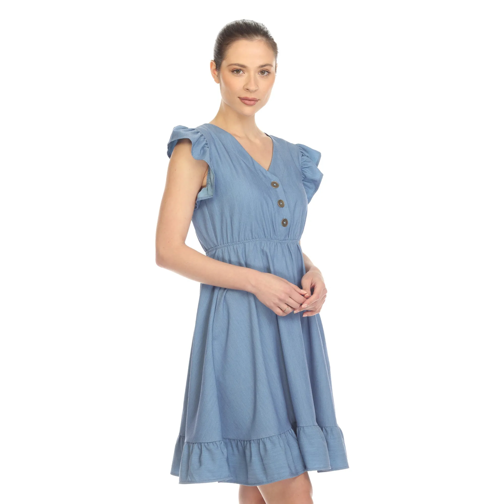 Ruffle Sleeve Knee-Length Dress sold by Dress Barn product image thumbnail 3
