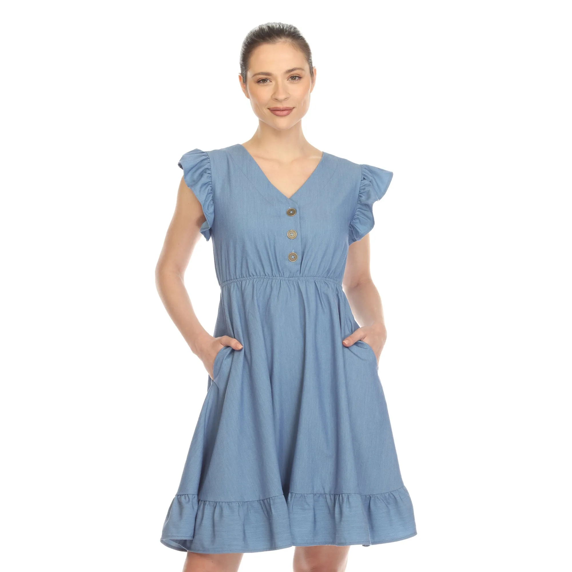 Ruffle Sleeve Knee-Length Dress sold by Dress Barn product image thumbnail 2