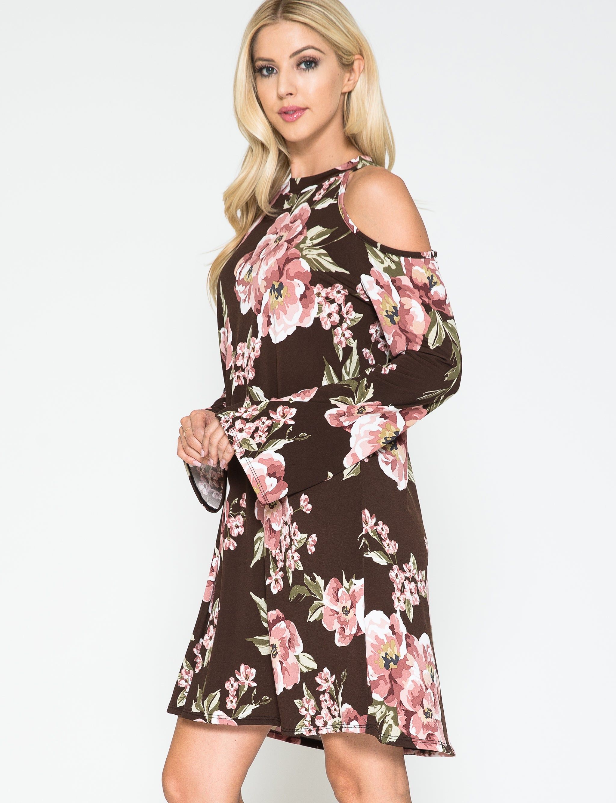 Floral Cold Shoulder Midi Dress sold by Dress Barn product image thumbnail 3