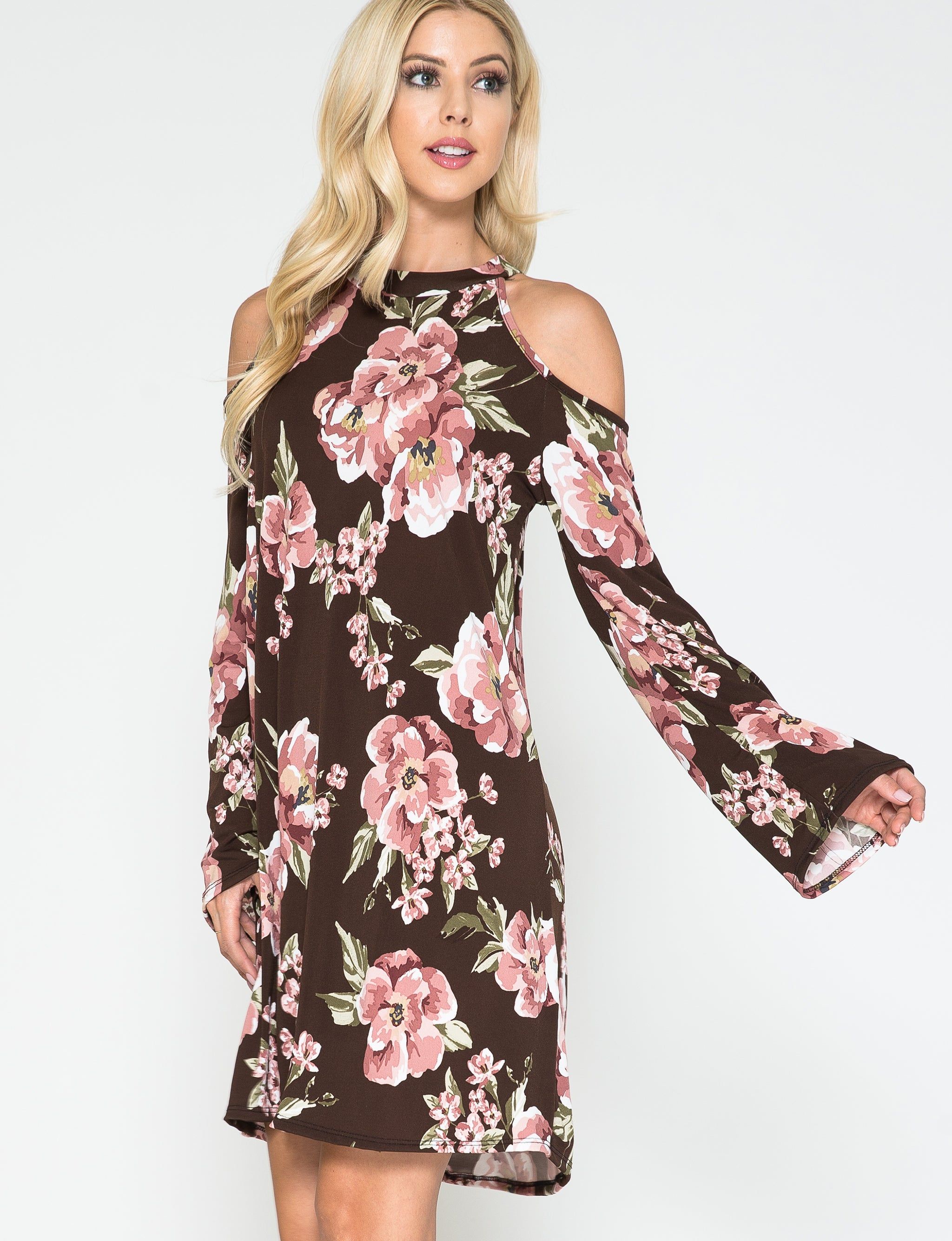 Floral Cold Shoulder Midi Dress sold by Dress Barn product image thumbnail 4