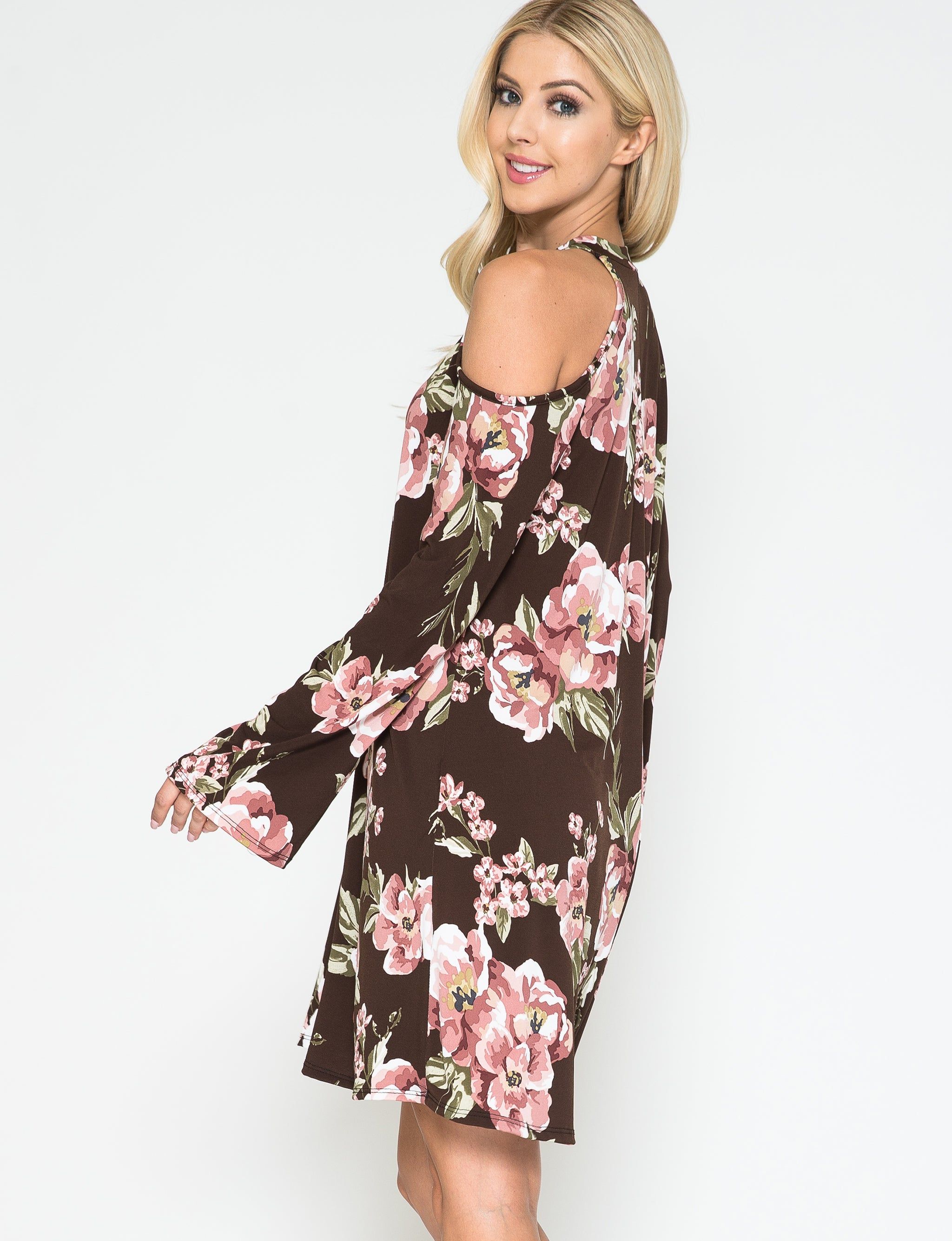 Floral Cold Shoulder Midi Dress sold by Dress Barn product image thumbnail 5