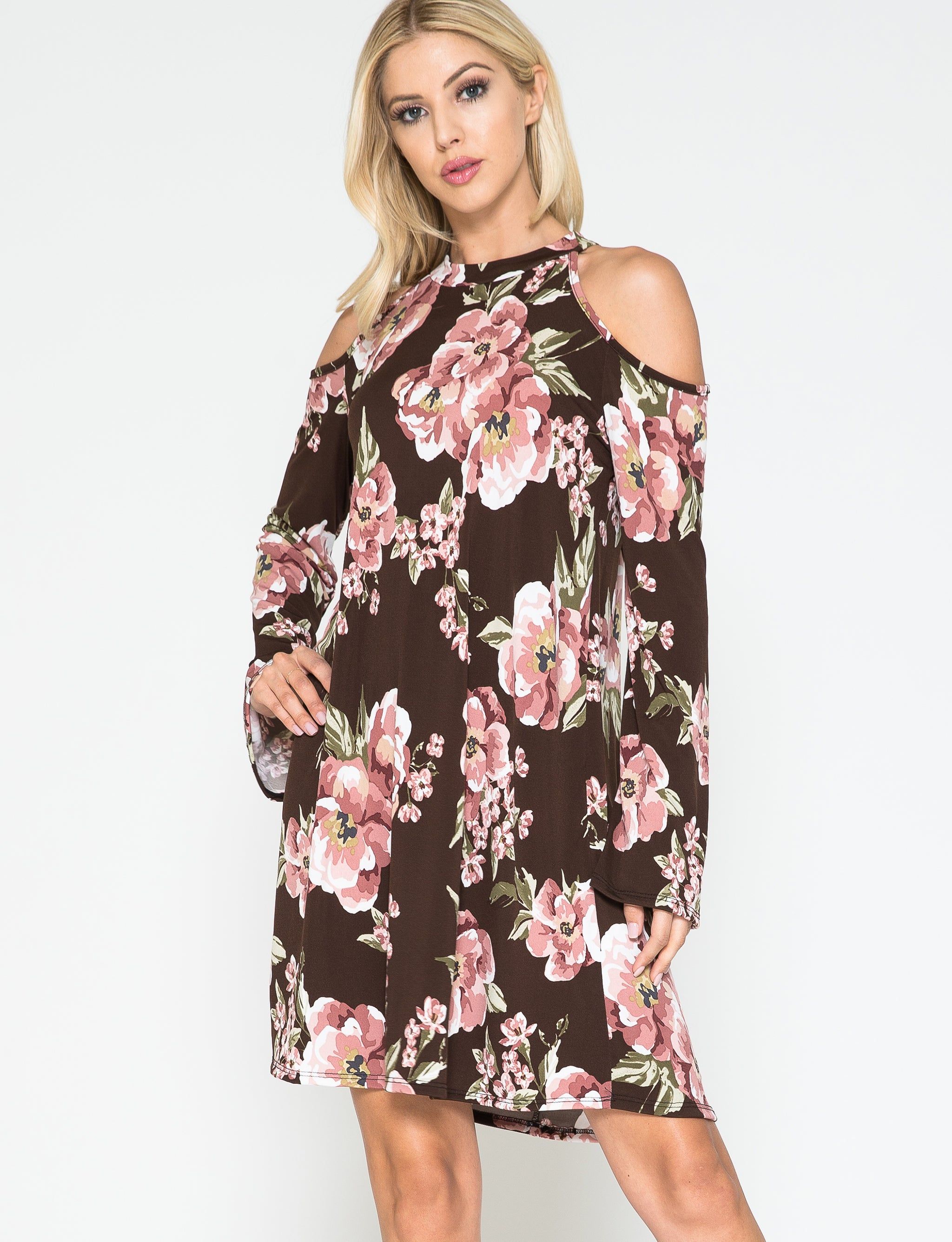 Floral Cold Shoulder Midi Dress sold by Dress Barn