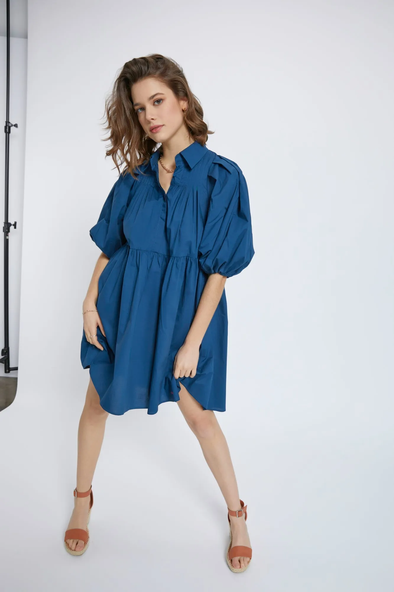 Solid Poplin Pleats Dress sold by Dress Barn product image thumbnail 2