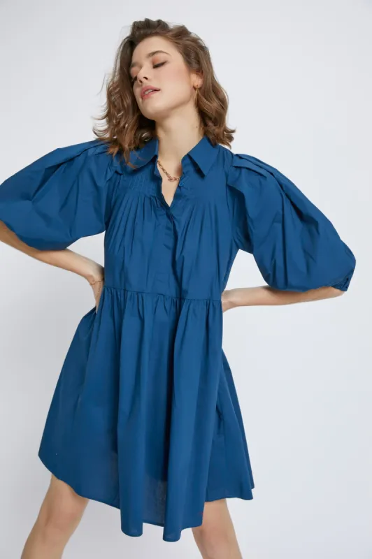 Solid Poplin Pleats Dress sold by Dress Barn