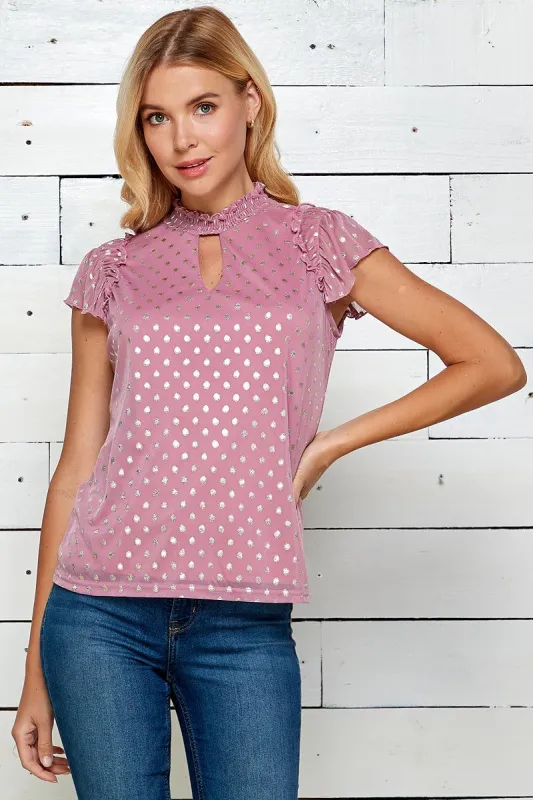Poppi-Pink Cap Sleeve Top sold by Dress Barn