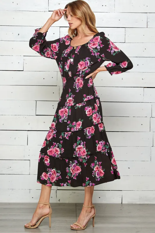 Figueroa & Flower Floral Print Maxi Dress sold by Dress Barn