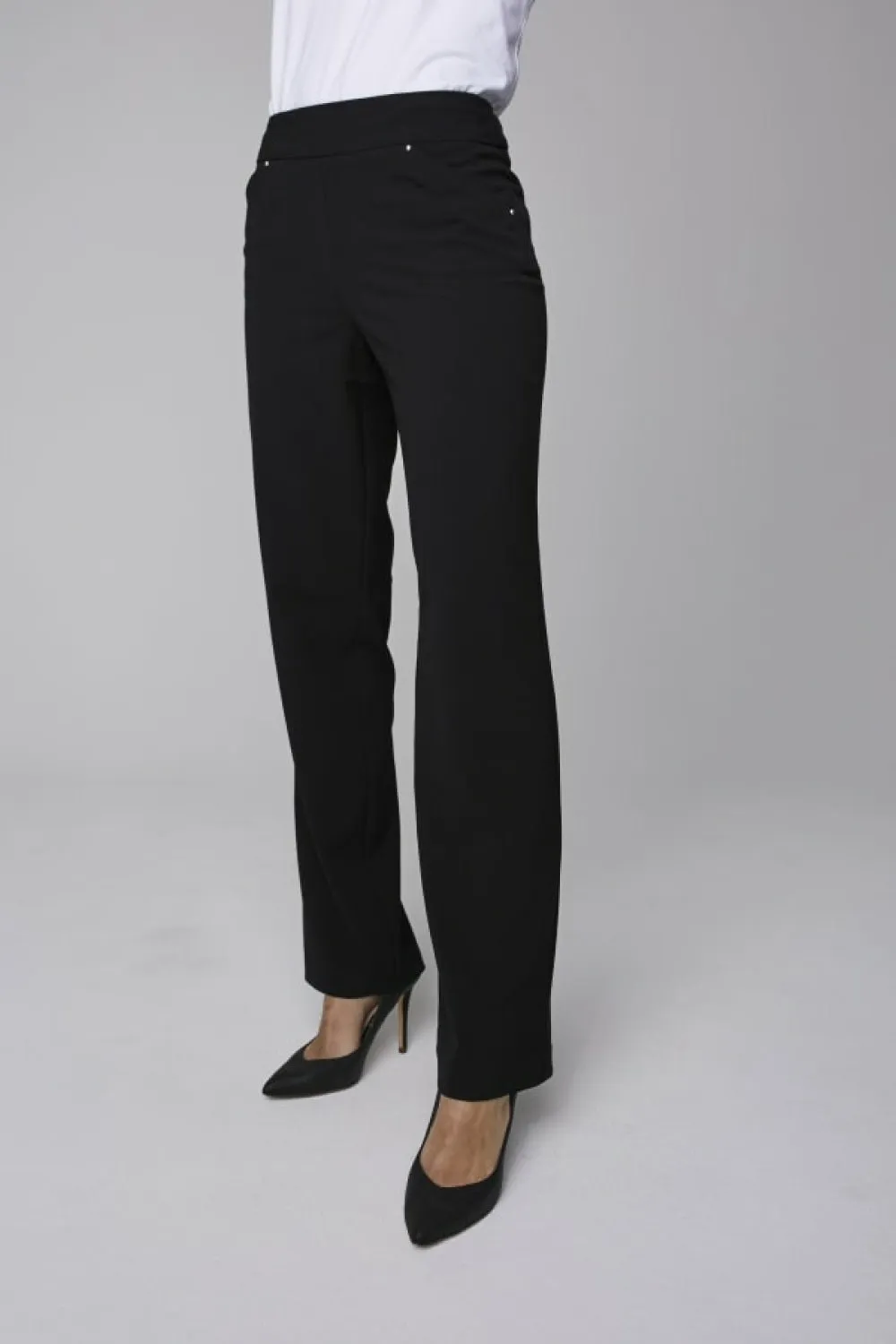Roz & Ali Secret Agent Pull On Tummy Control Pants Cateye Pockets with Rivets sold by Dress Barn