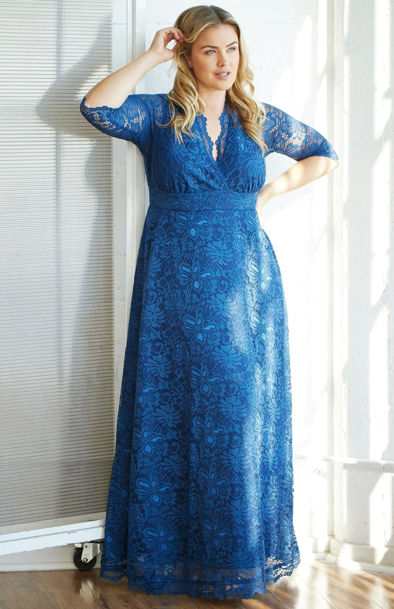 Maria Lace Evening Gown - Plus sold by Dress Barn