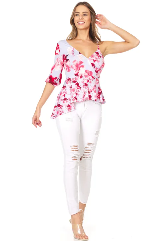 One Shoulder Floral Top sold by Dress Barn