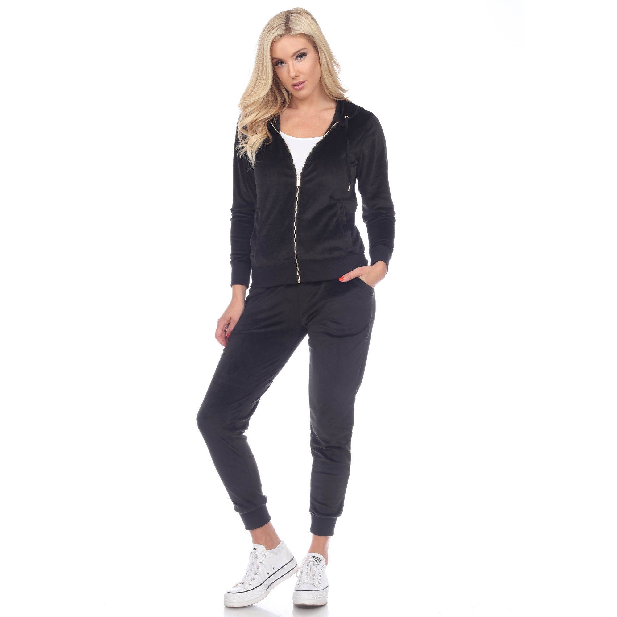 White Mark Women's 2 Piece Velour Tracksuit Set sold by Dress Barn product image thumbnail 2