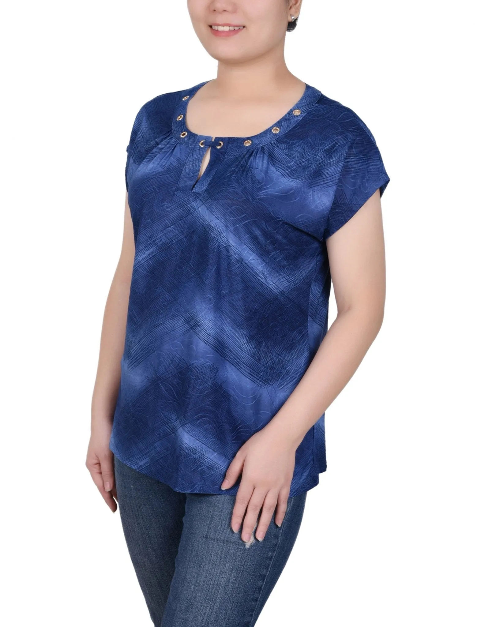 Extended Sleeve Top With Grommets - Petite sold by Dress Barn product image thumbnail 5