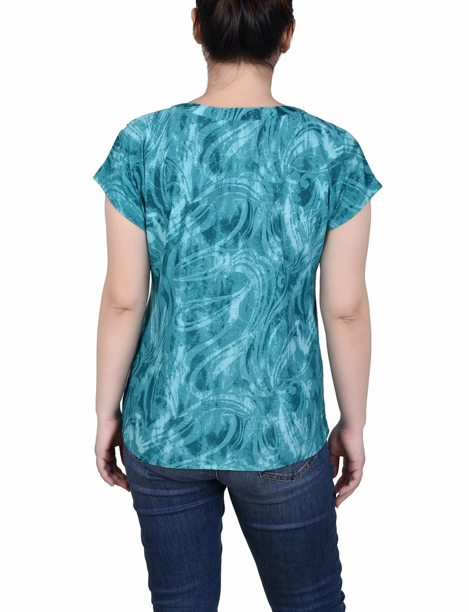 Extended Sleeve Top With Grommets - Petite sold by Dress Barn product image thumbnail 3