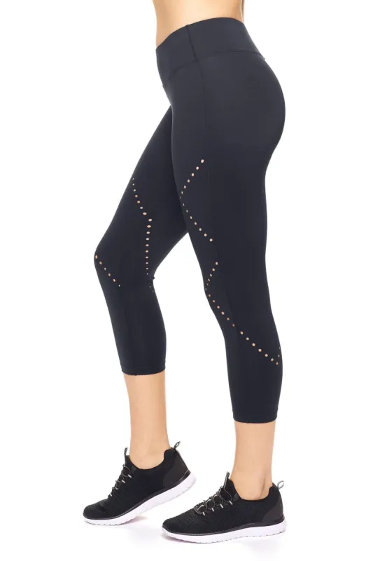 Airstretch Mid-Rise Diamond Laser Cut Capri Leggings sold by Dress Barn