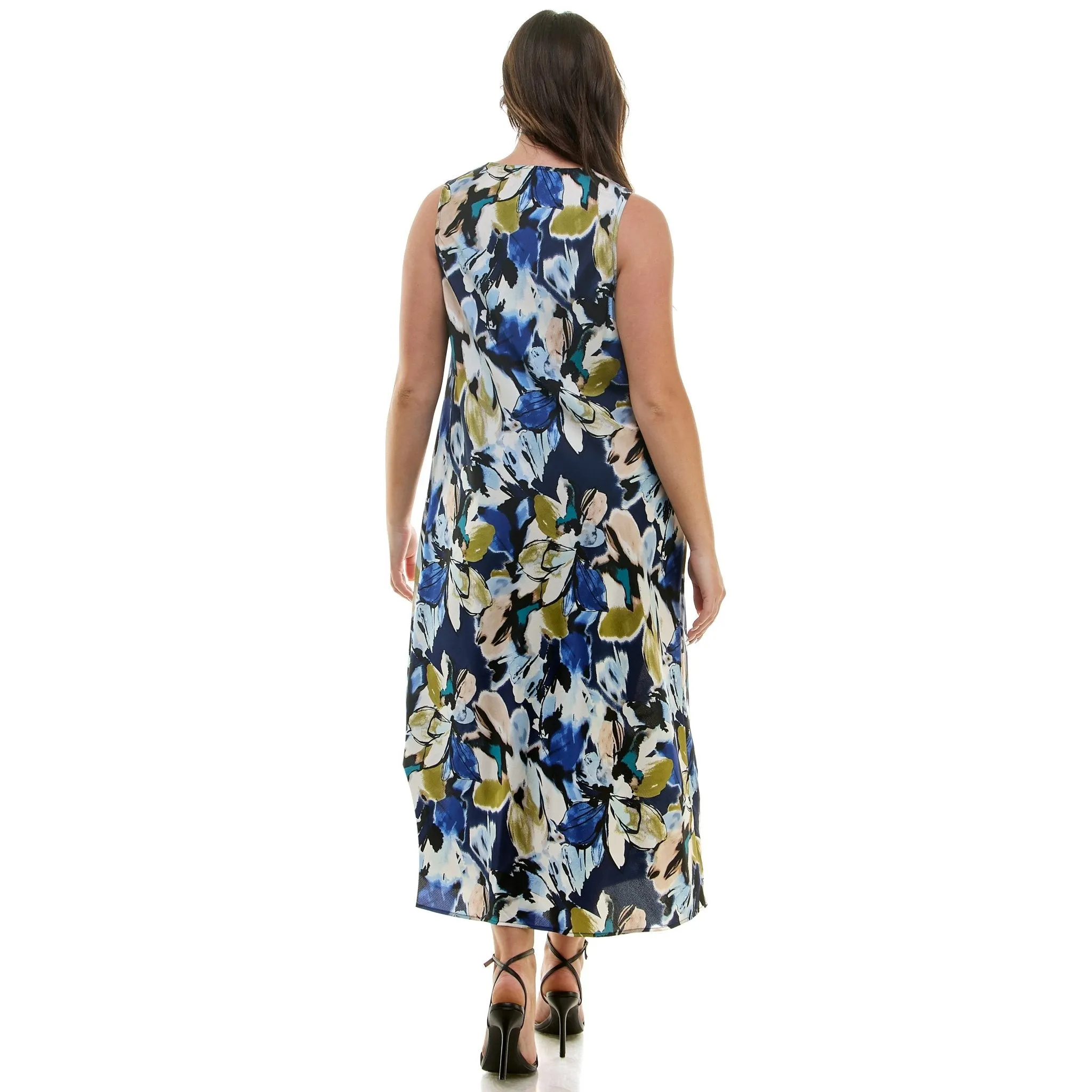 Navy Floral Sleeveless Midi Dress - Plus sold by Dress Barn product image thumbnail 4