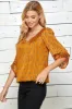Orange 3/4 Sleeve Bubble Blouse sold by Dress Barn